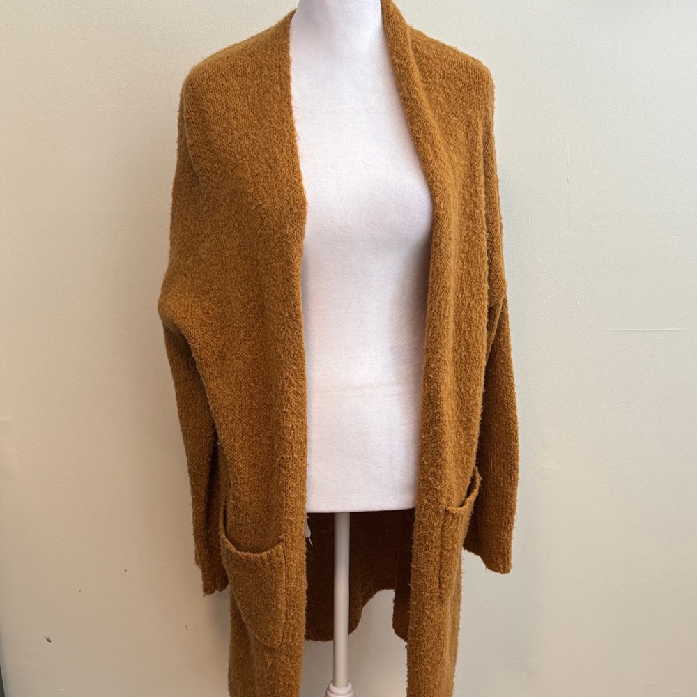 Elegant Mustard Open-Front Cardigan